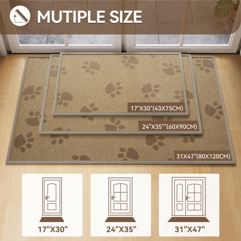 Close-up of YDKGL paw print embroidery on the doormat for durability and style.
