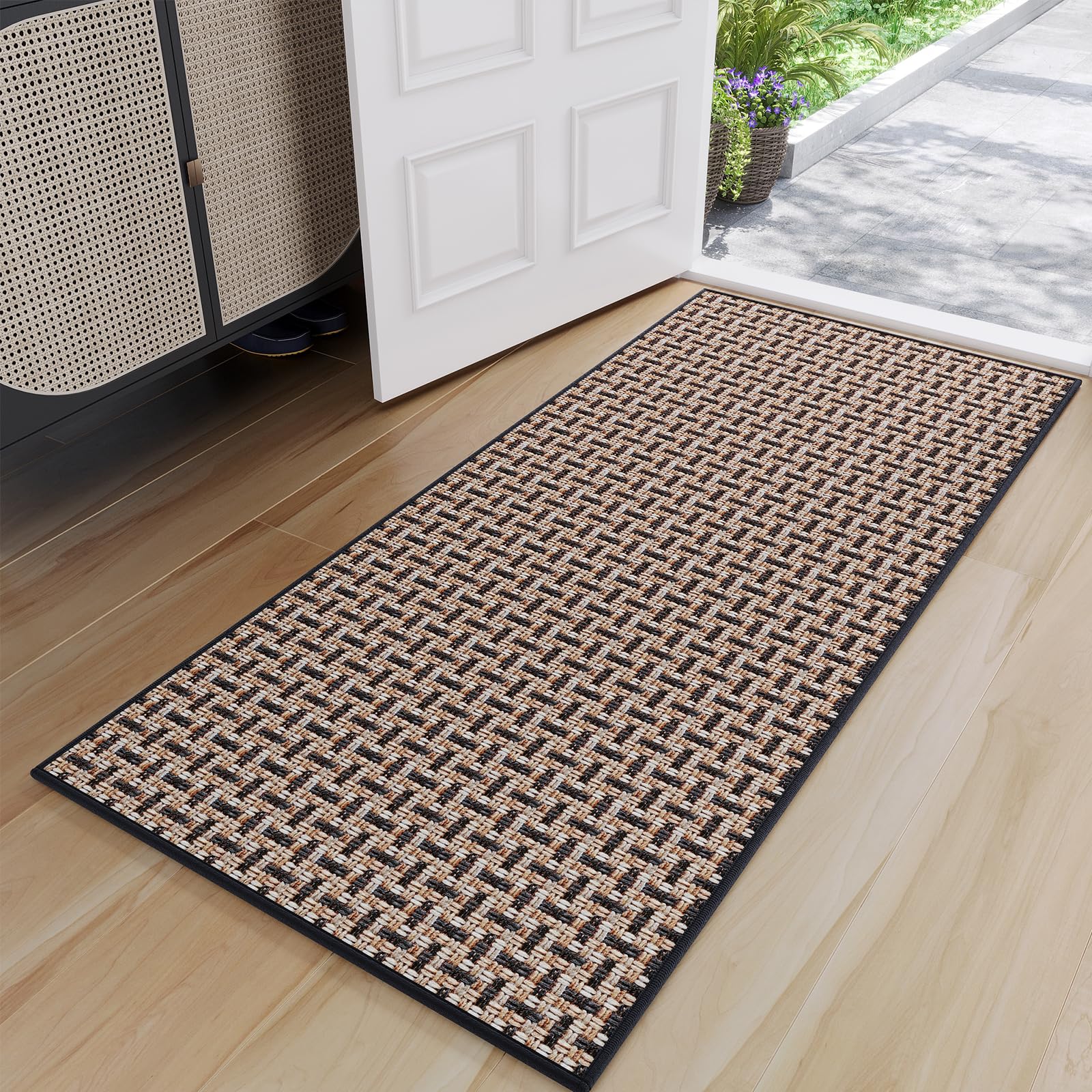 YDKGL door mat with textured surface traps dirt at entry