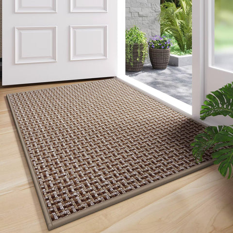 YDKGL door mat with textured surface traps dirt at the doorway.