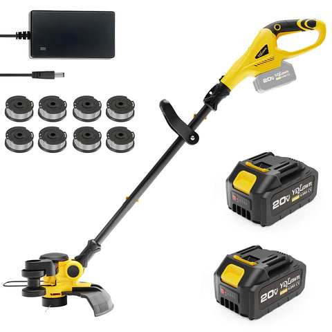 YDLawn 12-inch cordless trimmer cutting head enables precise, fast trimming in small to medium yards.