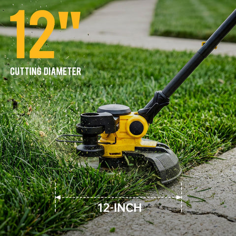 YDLawn auto line-feed feature reduces interruptions during trimming.