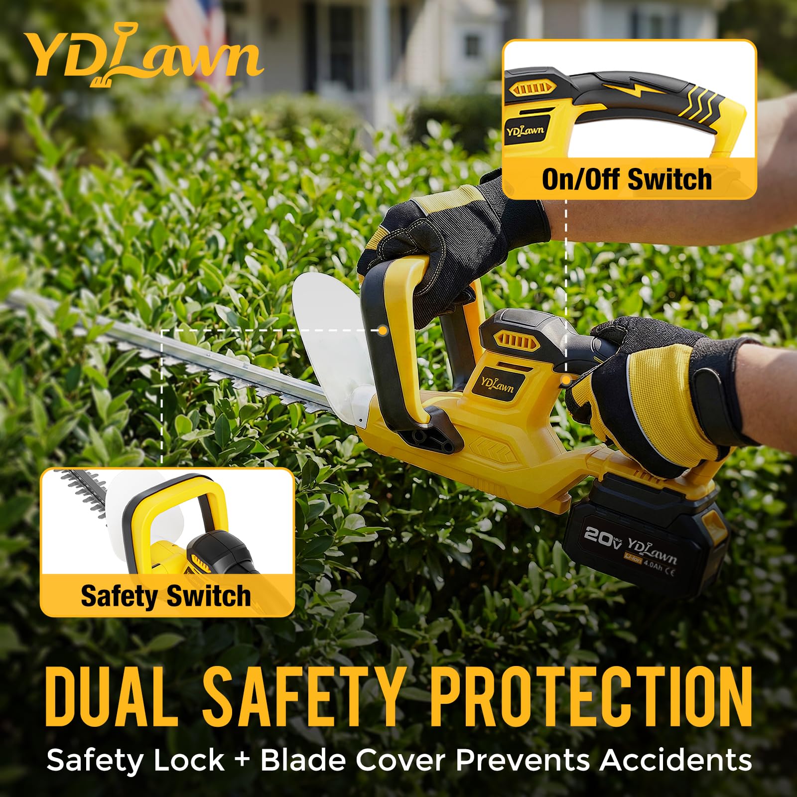 YDLawn soft rear grip reduces hand fatigue during use