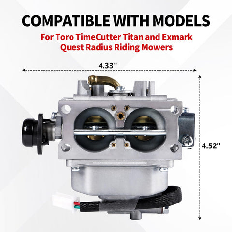 YDO carburetor compatible with V-twin engines across mowers.