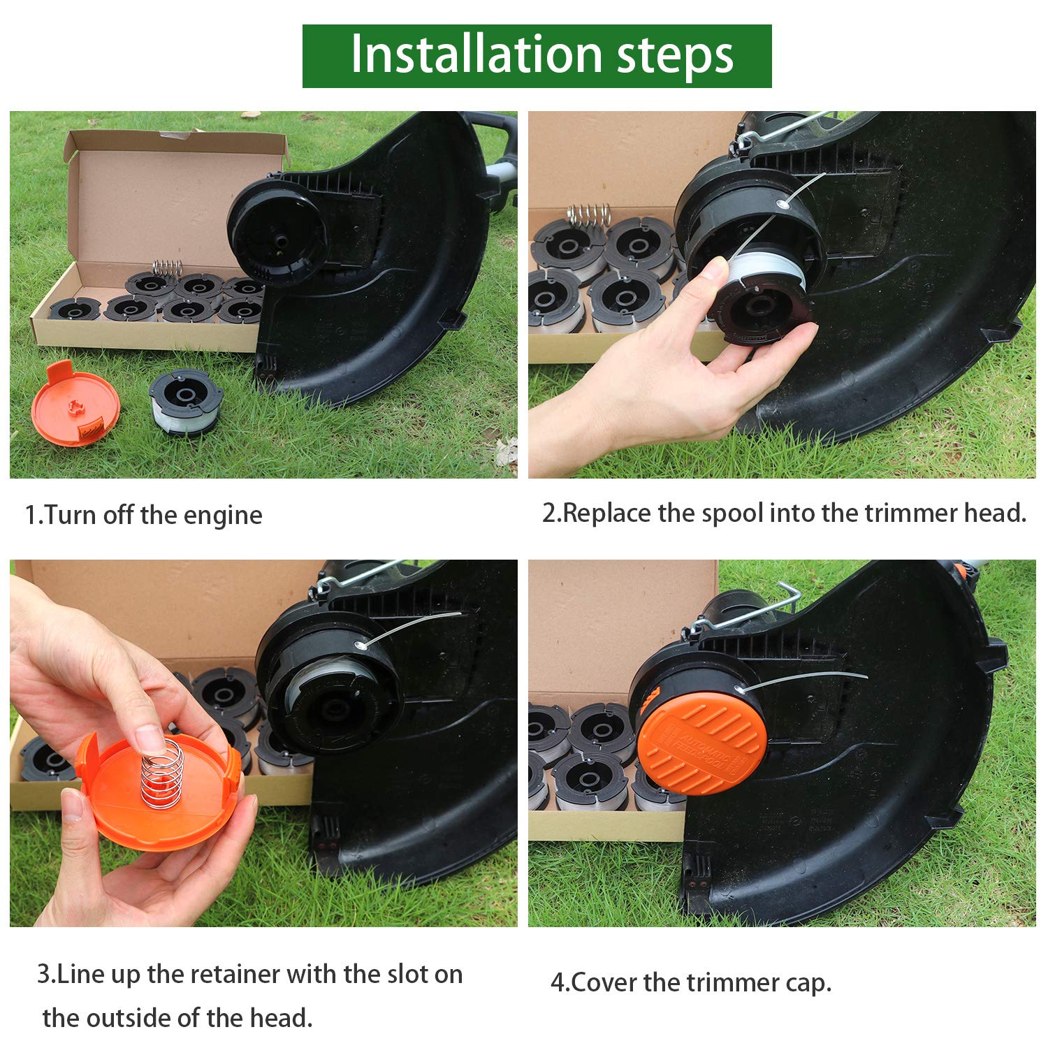 YDSL AF-100 spool compatibility with a range of Black & Decker trimmers.