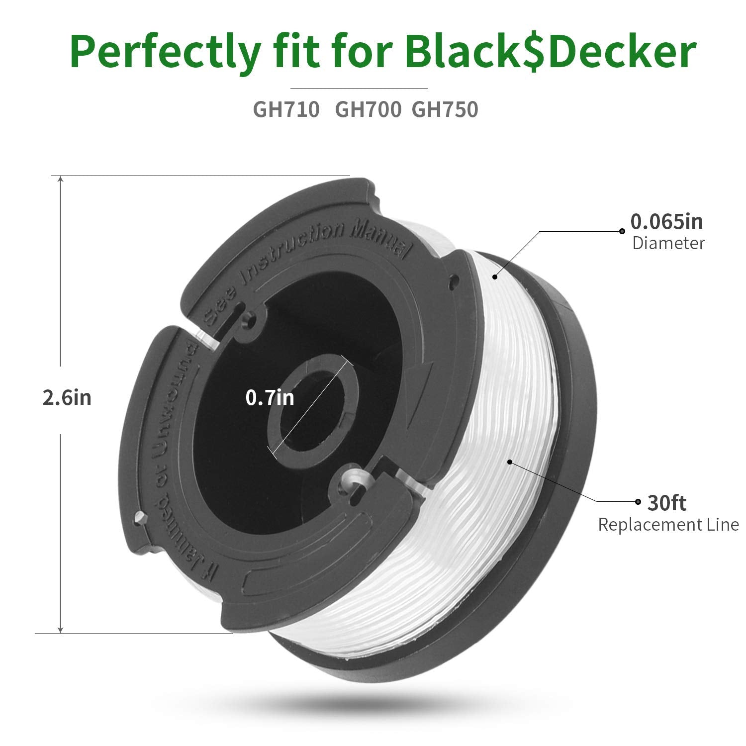 YDSL AF-100 spool durability highlight with ABS construction and wear resistance.