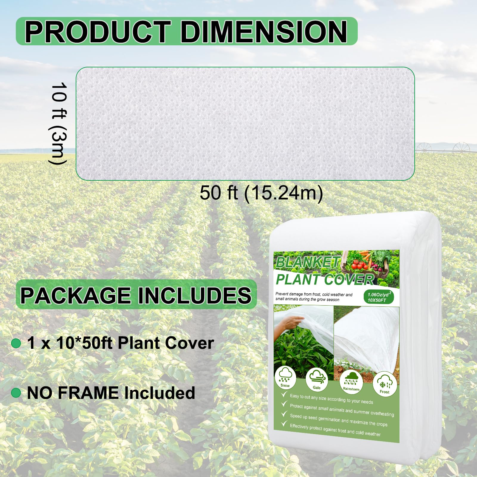 YDSL breathable frost cloth lets light through for growth.