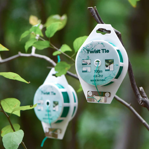 YDSL garden ties securing vines to stakes and supports