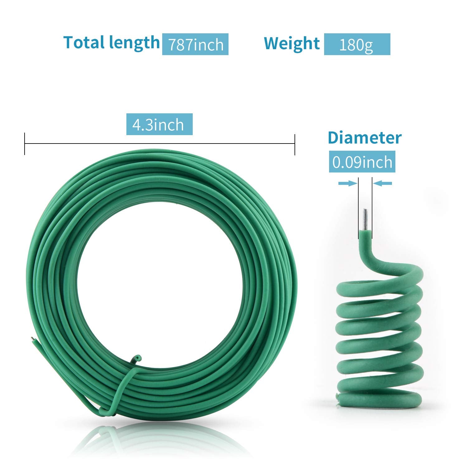 Green YDSL plant ties securing vegetable vines to a trellis