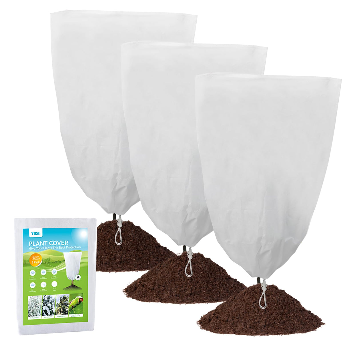 YDSL plant cover 25x32 inches shields outdoor plants while letting light through