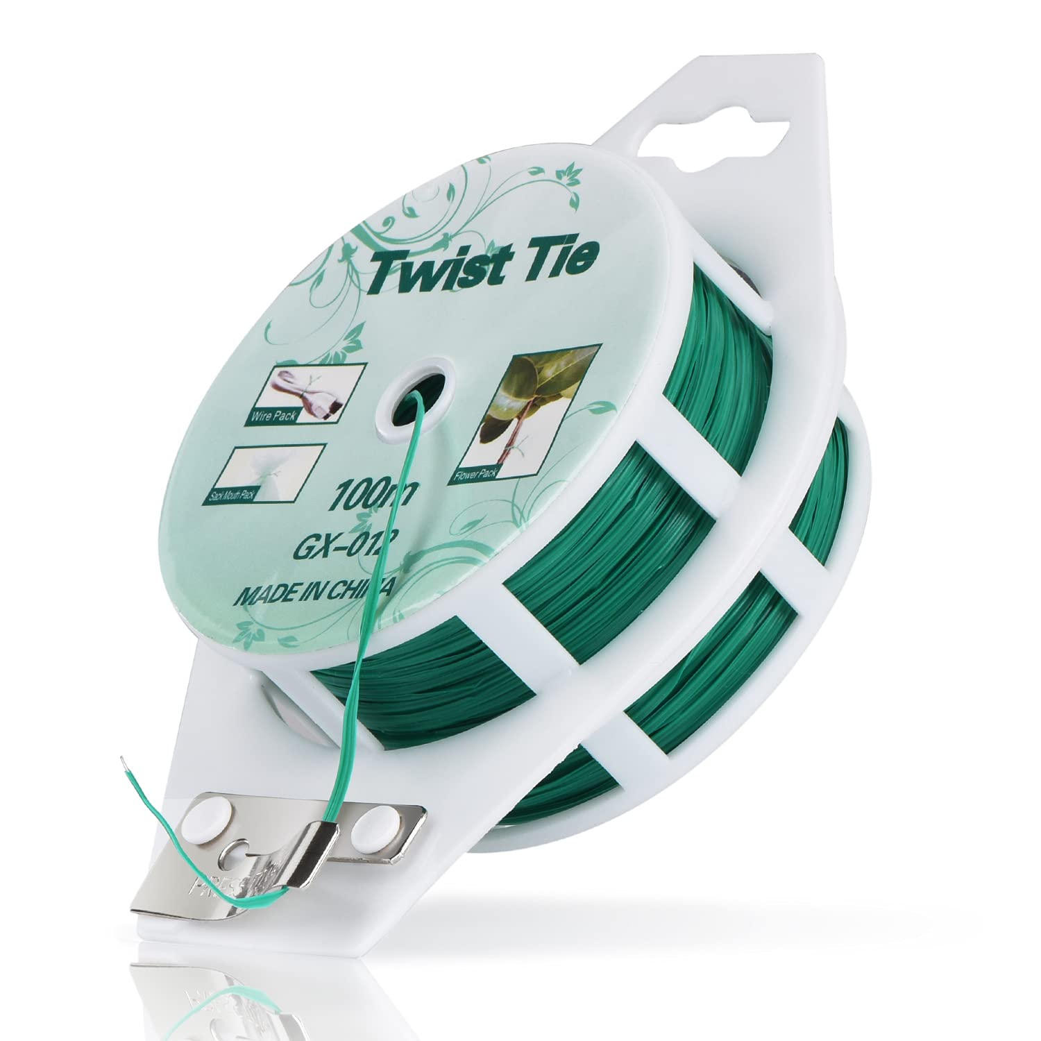 YDSL twist tie with cutter securing green vines to trellis for support