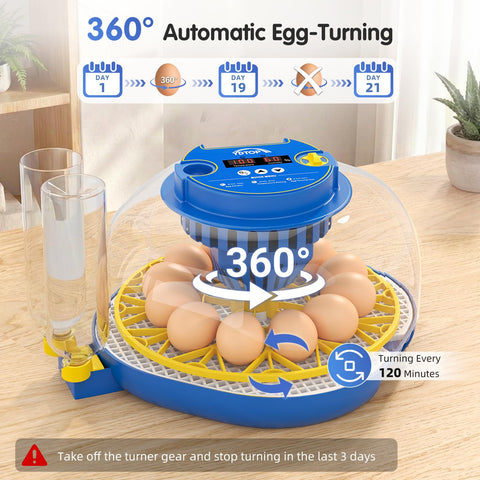 YDTOP built in egg candler helps monitor embryo development