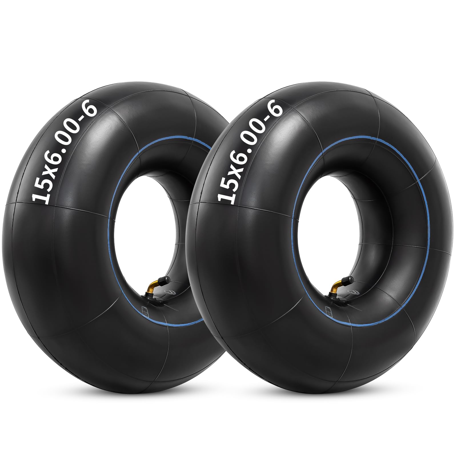 YeYouC heavy-duty inner tube with TR87 valve for reliable inflation in 15x6-00-6 tires.