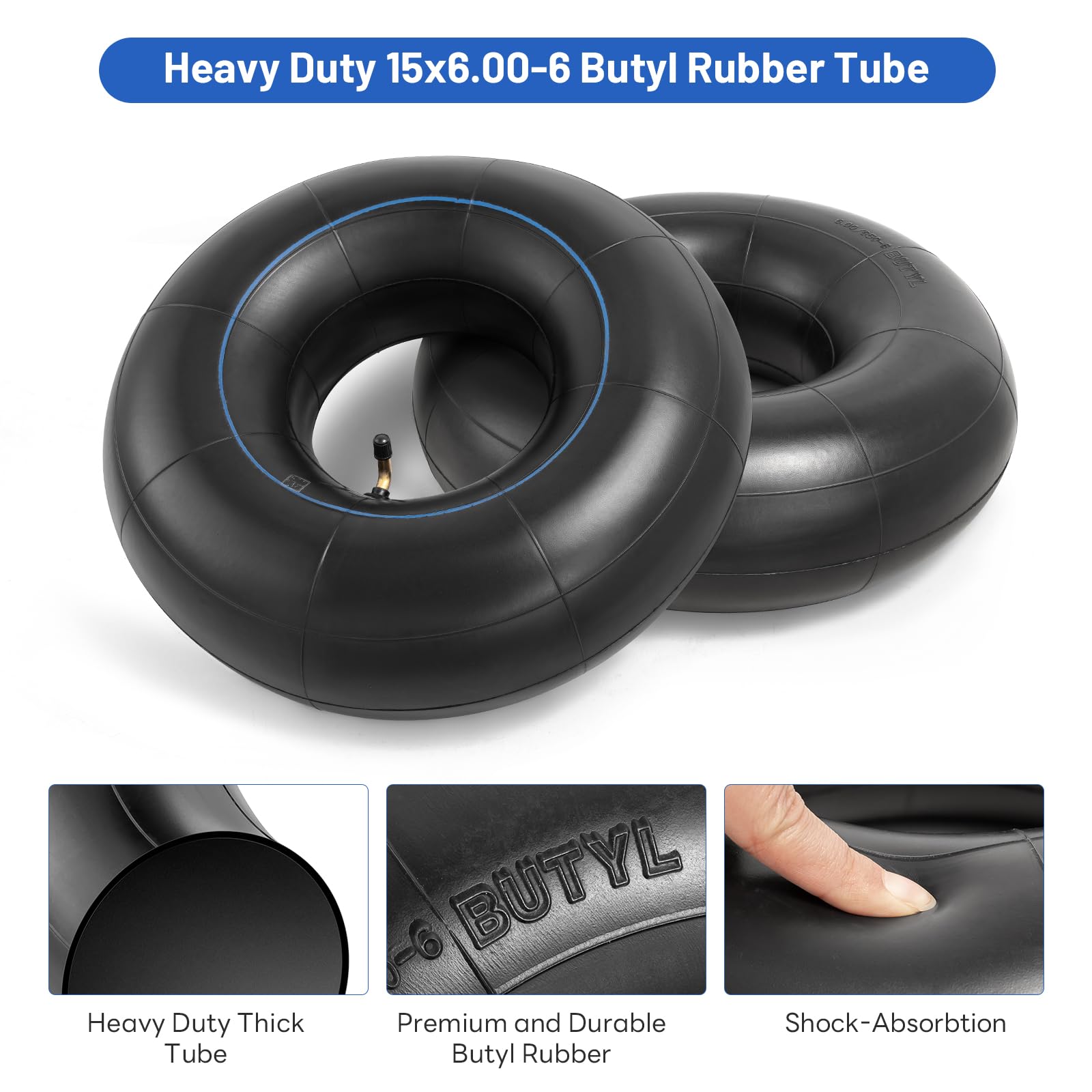 YeYouC inner tube two-pack ready for lawn equipment and carts.