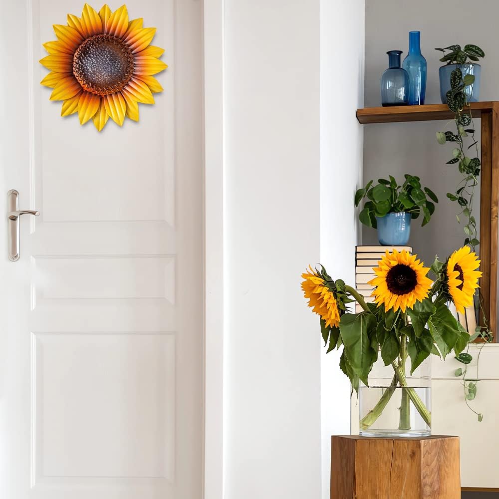 YEAHOME Sunflower Wall Art 3-pack vibrant colors to energize kitchen or living areas.