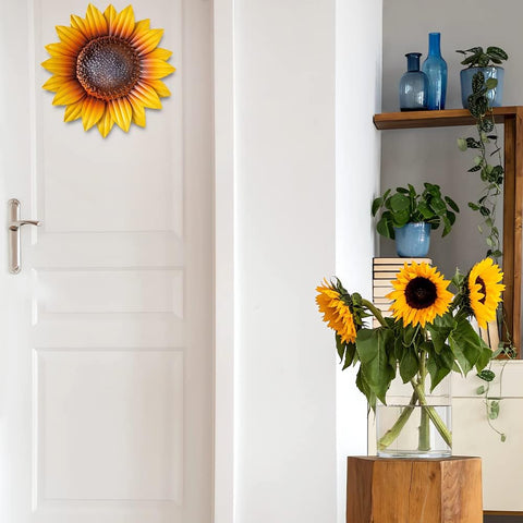 YEAHOME Sunflower Wall Art 3-pack vibrant colors to energize kitchen or living areas.