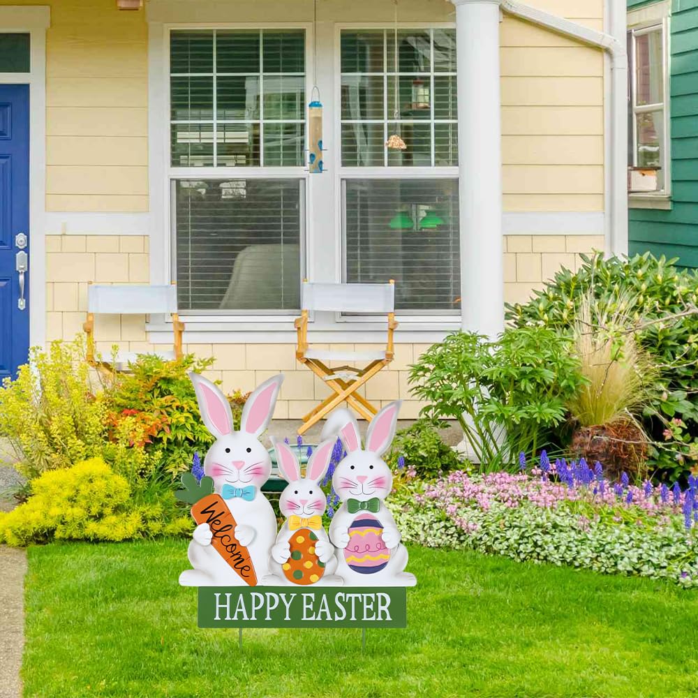 YEAHOME HAPPY EASTER base sign enhances garden entry.