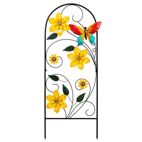 YEAHOME 33-inch flower butterflies garden stake brightens outdoor spaces.