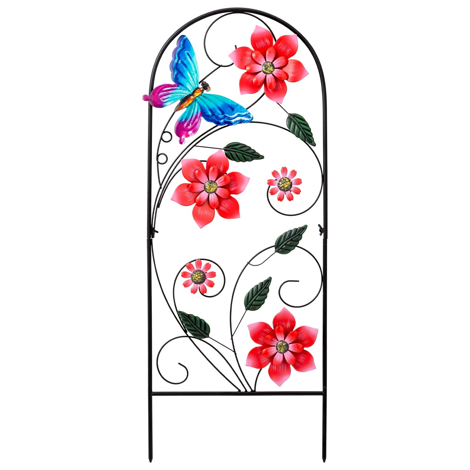 YEAHOME 33-inch garden stake with butterflies enhances outdoor charm and plant support