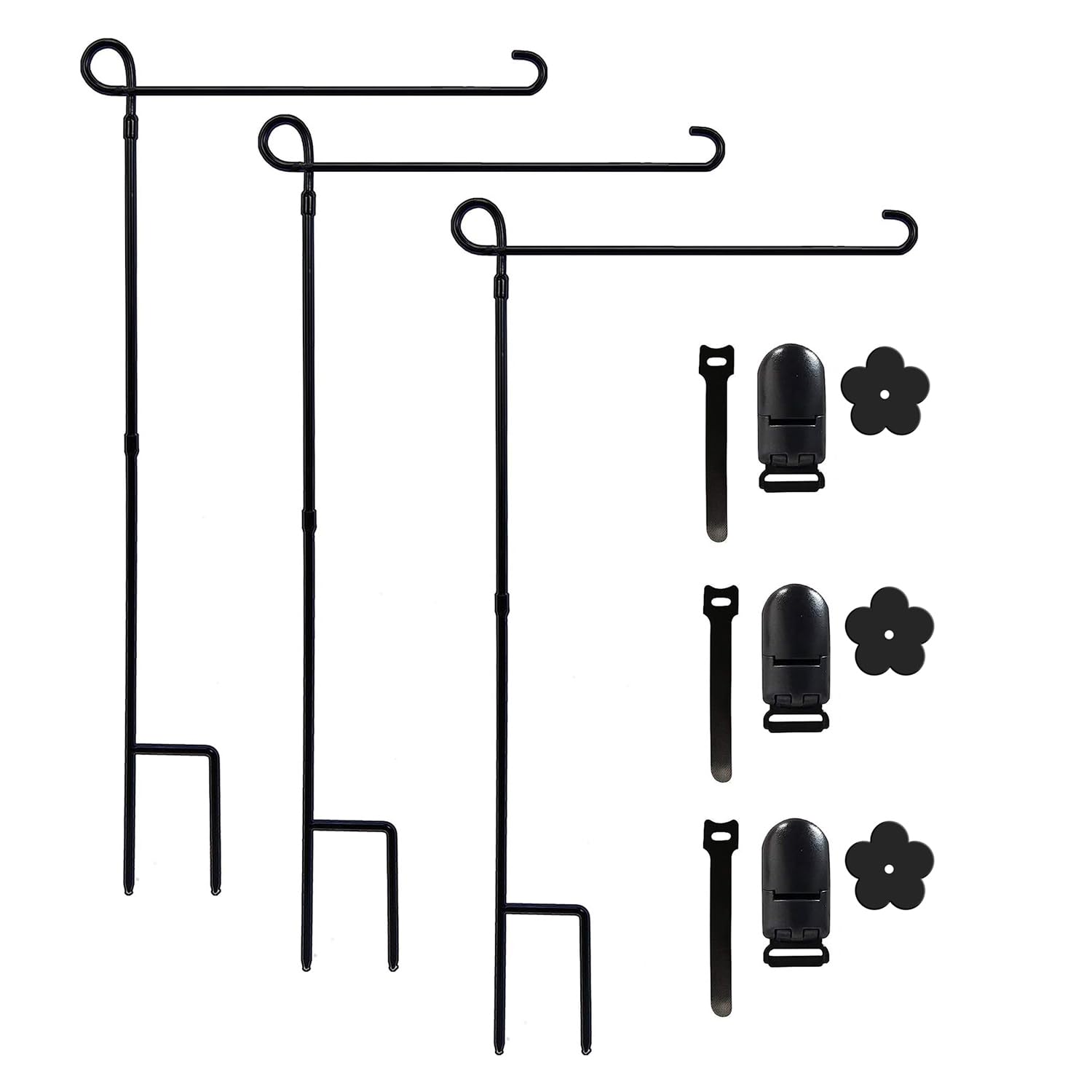 YEAHOME 3pc garden flag holder stand assembled for stable outdoor display