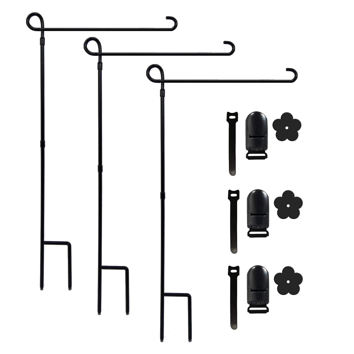 YEAHOME 3pc garden flag holder stand assembled for stable outdoor display