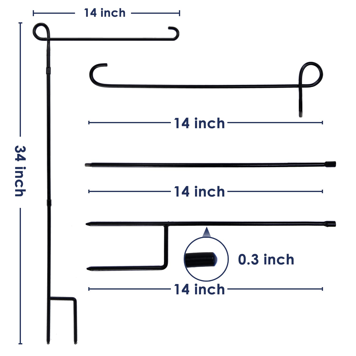 YEAHOME flag stand securely holds American flags in front yards.