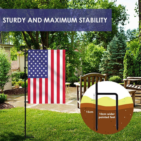 YEAHOME black metal flagpole with tiger clip keeps flags secure outdoors