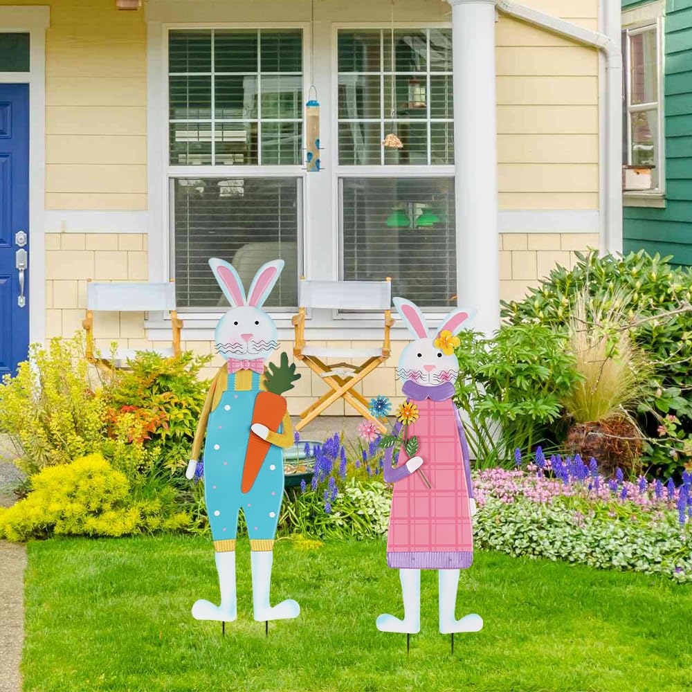 YEAHOME Easter bunny stake featuring detailed 3D design for yard decor