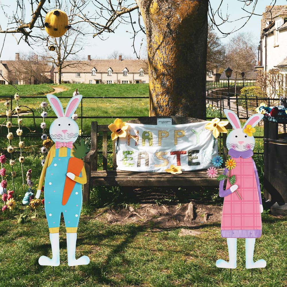 YEAHOME Easter bunny stake ready for front porch or lawn display
