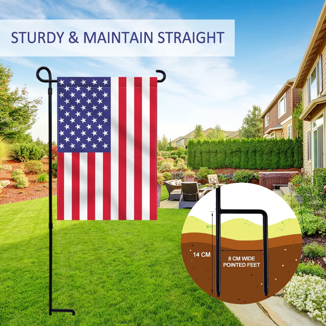 YEAHOME flag stand assembly joints show sturdy connections for quick, tool-free setup.