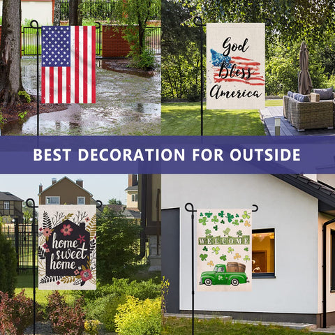 YEAHOME front-yard setup highlights vibrant seasonal flags with durable construction.