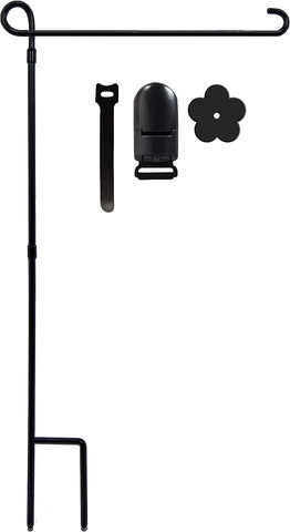 YEAHOME garden flag holder stand with sturdy metal build keeps outdoor flags secure.