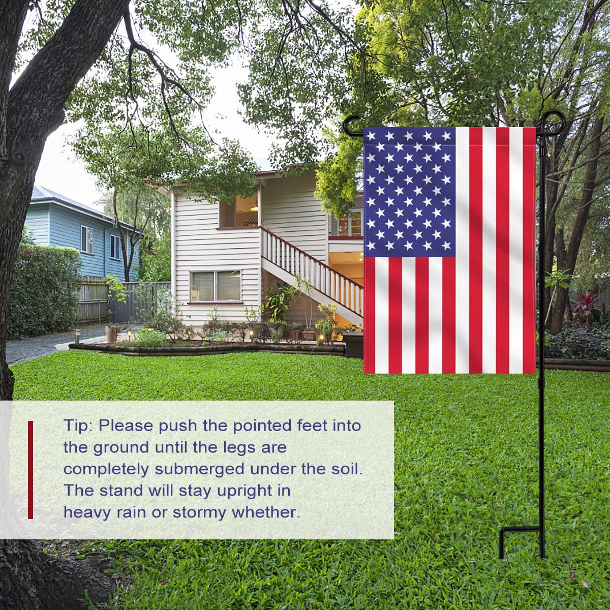 YEAHOME wind-stability flag stand withstands breezes without tipping