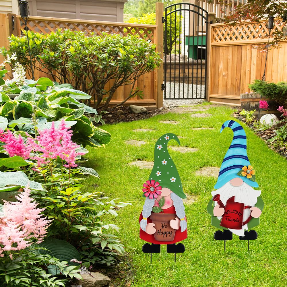 YEAHOME garden path gnomes brighten borders with vibrant spring colors