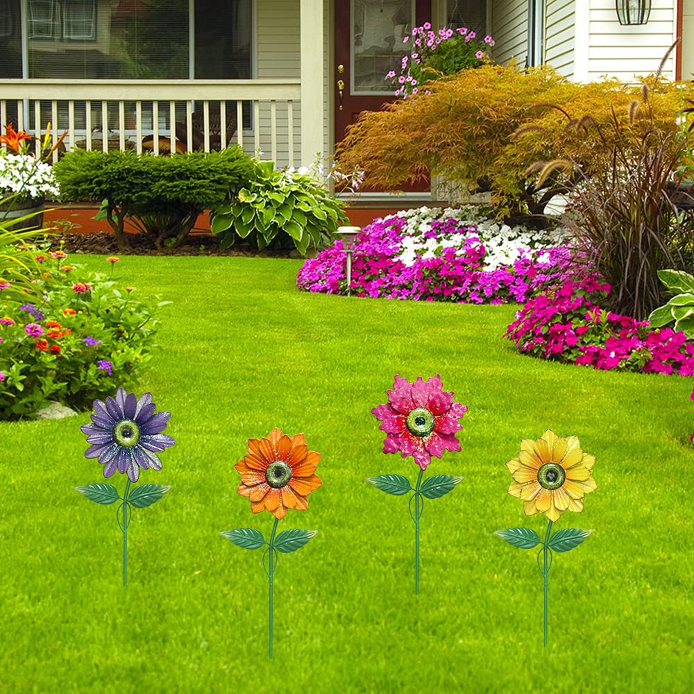 YEAHOME 20-inch flower stakes brighten planters and landscape beds.