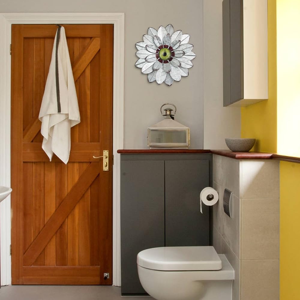 YEAHOME layered metal petals create depth for living rooms and entryways.