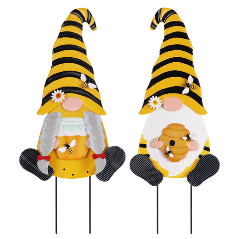 YEAHOME metal gnome honey-stake brightens outdoor spaces with a welcoming charm.