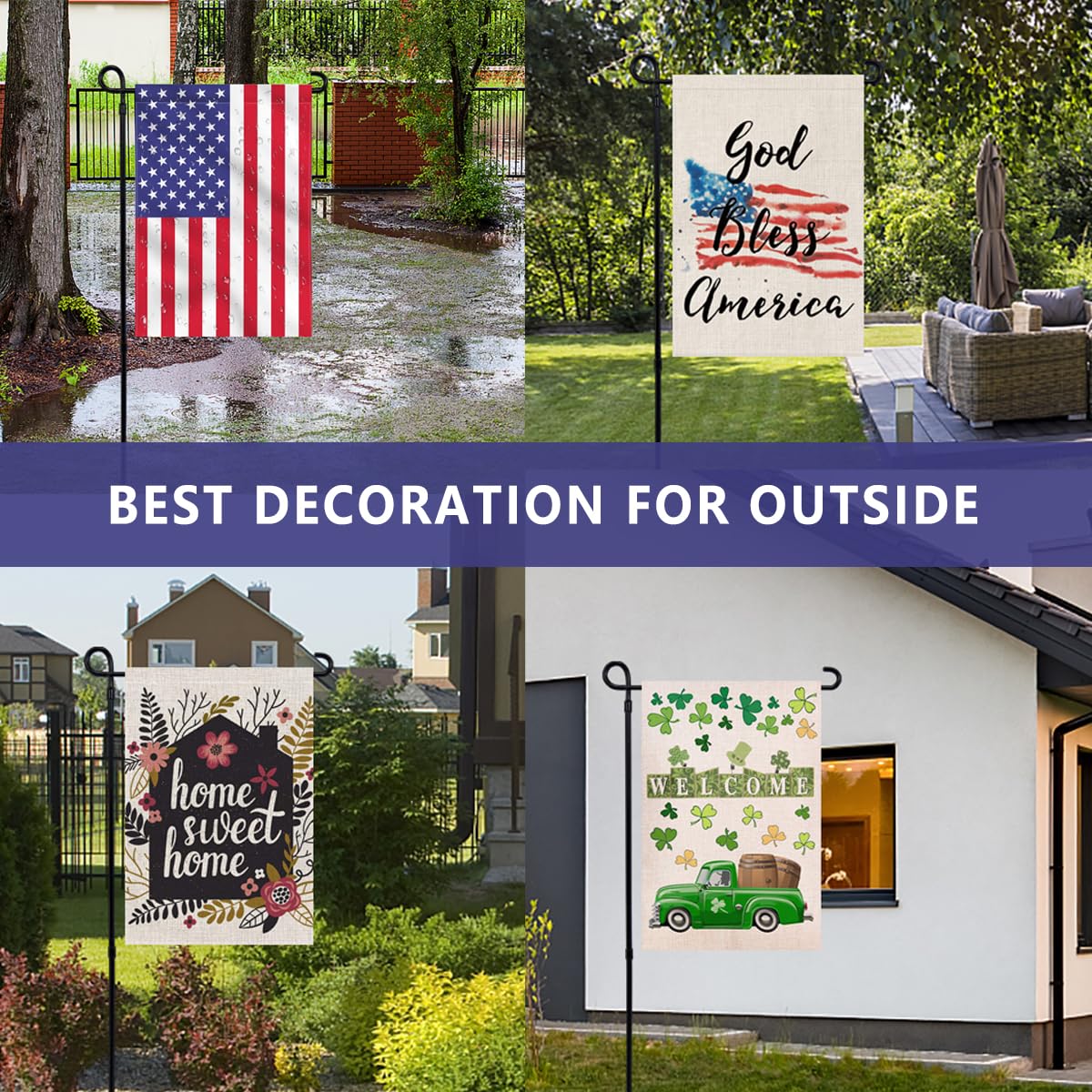 YEAHOME flag stand provides sturdy ground support for outdoor flags