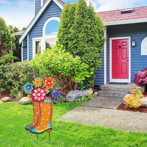 YEAHOME spring garden decor enhances porches and borders with vibrant floral detail