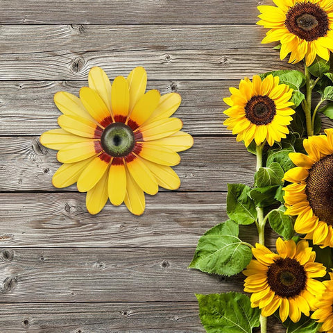 YEAHOME 3D metal sunflower decor adds dimensional charm