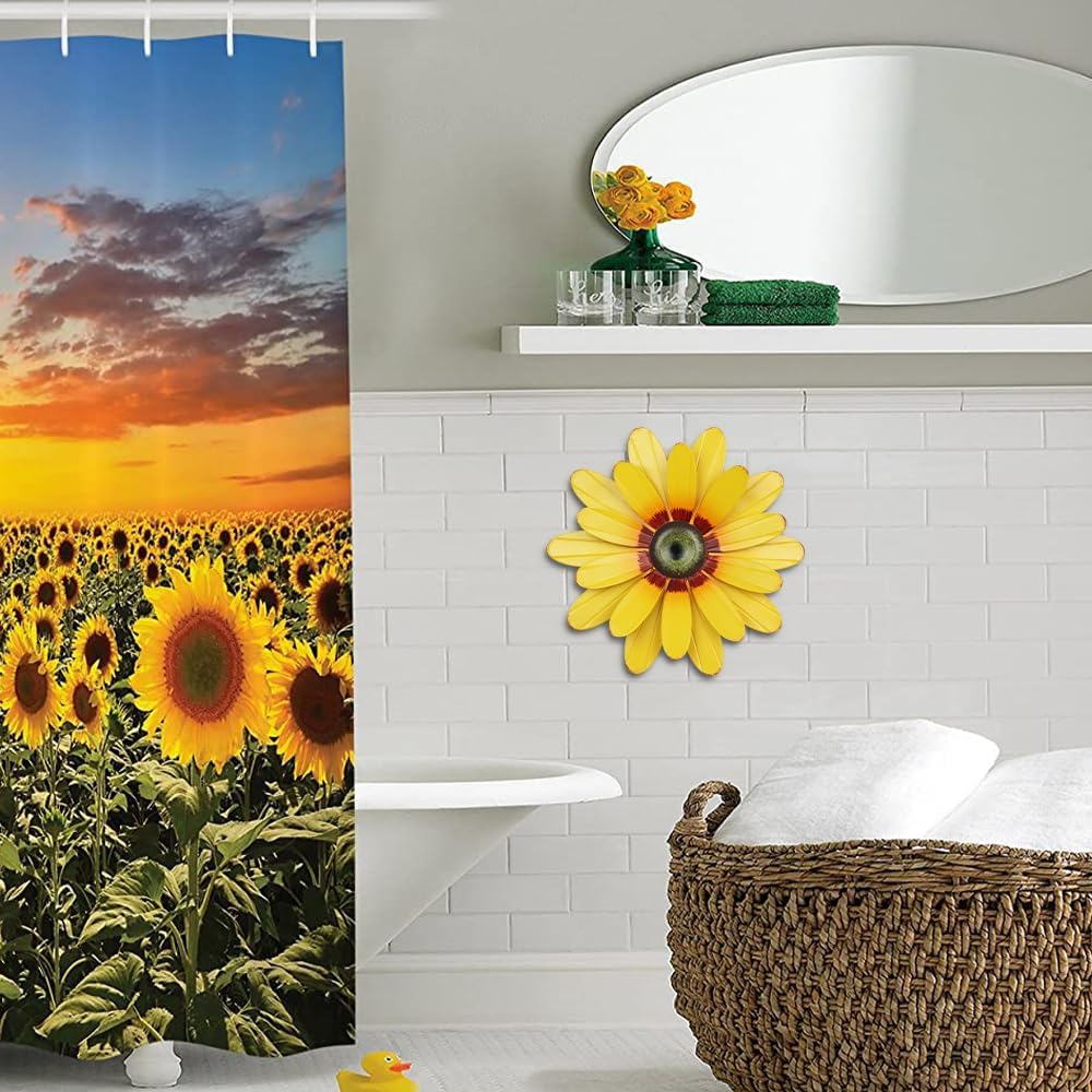 YEAHOME sunflower with brownish-red accents enhances wall decor