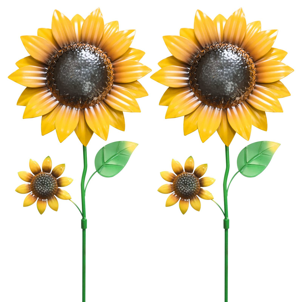 YEAHOME Sunflower Garden Stake 2-Pack closeup for vibrant garden beds