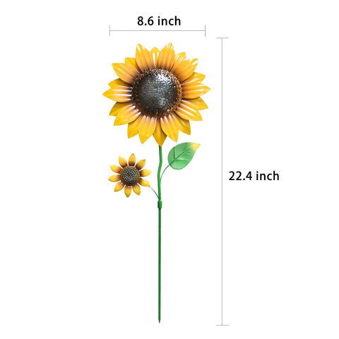 YEAHOME Sunflower Garden Stake 2-Pack wind movement showing gentle breeze motion