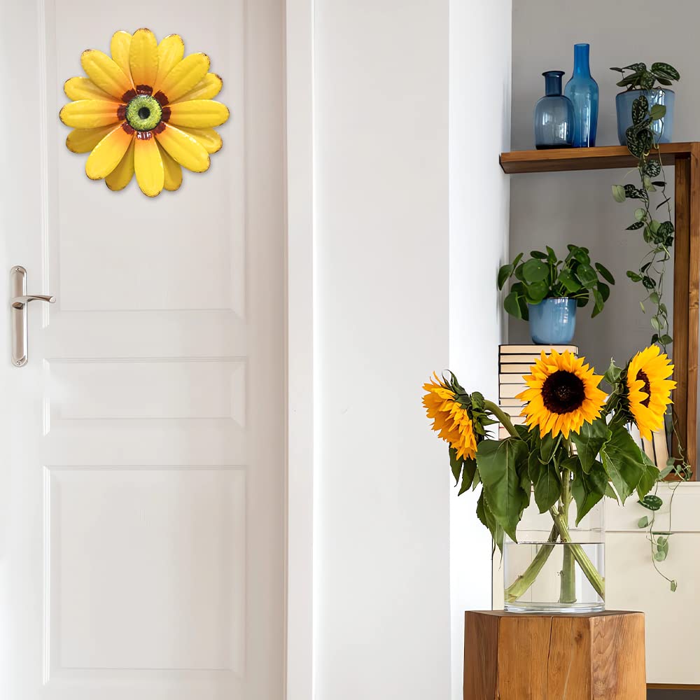 YEAHOME ready-to-hang sunflower wall decor simplifies installation.