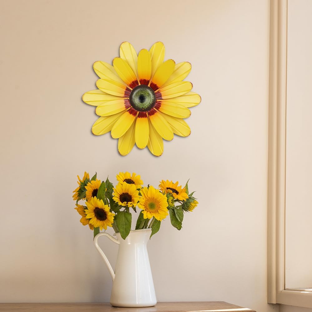 YEAHOME sunflower wall hanging for porch or backyard display