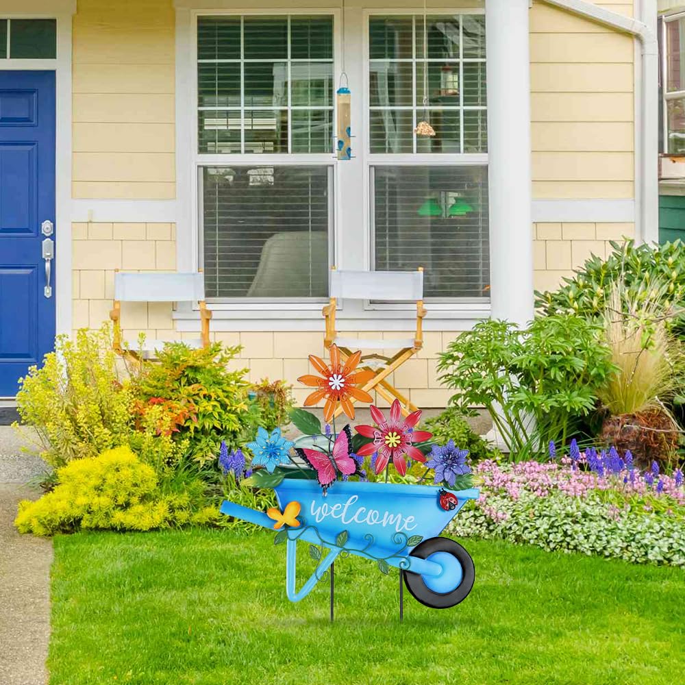 YEAHOME welcome yard sign garden stake greets guests at the entrance