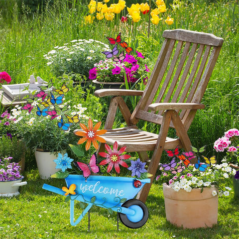 YEAHOME 25-inch wheelbarrow stake suitable for patios and walkways