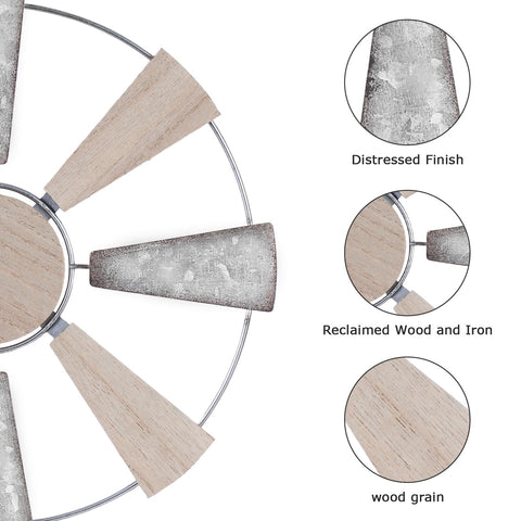 YEAHOME windmill wall decor with rustic finish complements farmhouse kitchens