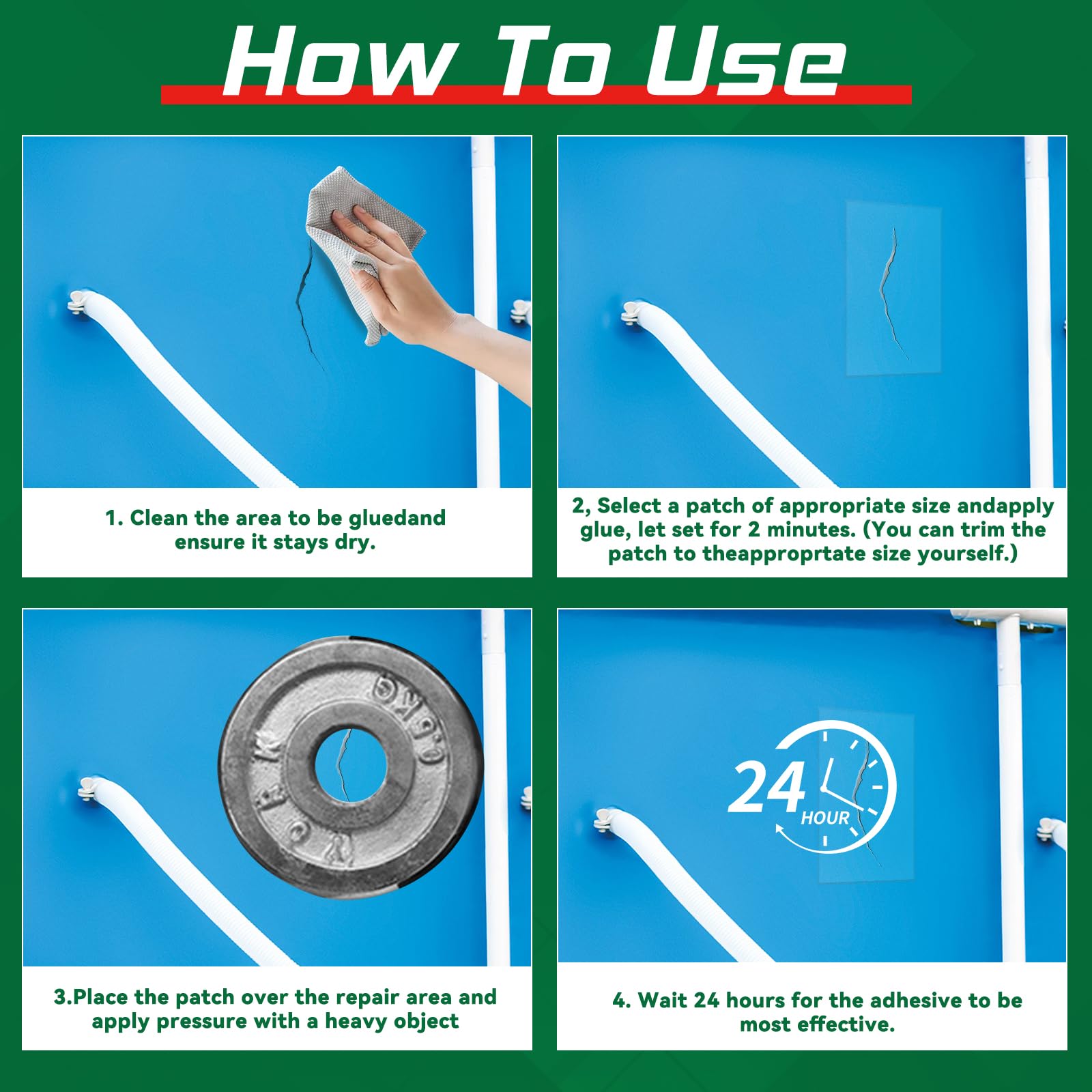 Yeardera vinyl cement dry-clean apply for neat, prep-free repairs.