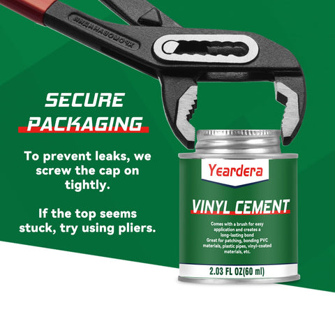 Yeardera vinyl cement durable fix for tarps canopies and canvas.