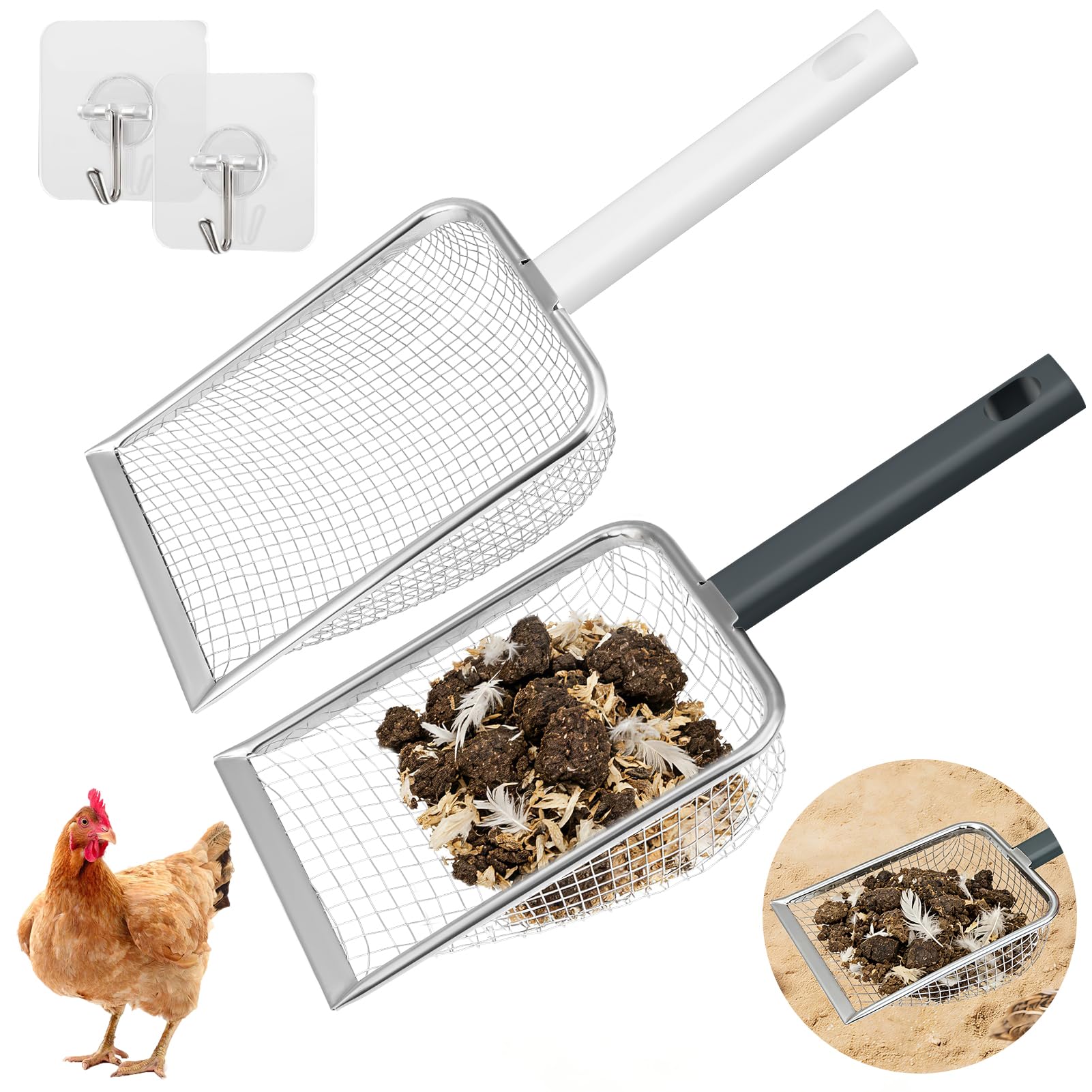 Yearock 2-pack chicken poop scooper for quick coop cleanup